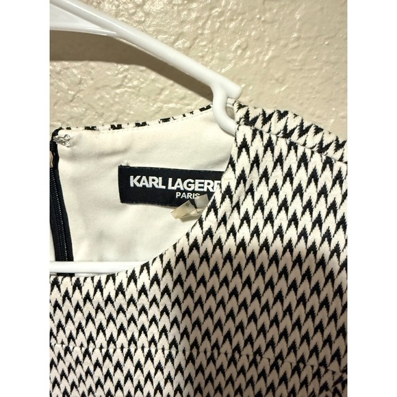 Karl Lagerfeld Paris Houndstooth Sleeveless Sheath Dress Career - Picture 3 of 3